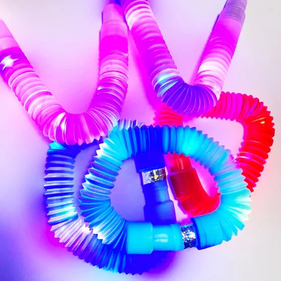 Paquet de 6 tubes lumineux Fidget Pops, jouet à presser à décompression LED pour enfants et adultes